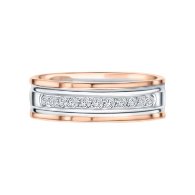 Złota obrączka ślubna z diamentami